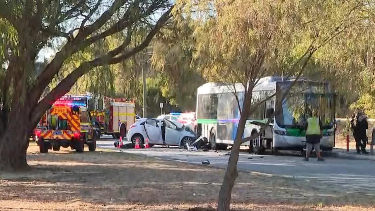 Woman and dog killed after hatchback slams into Transperth bus in Perth’s north