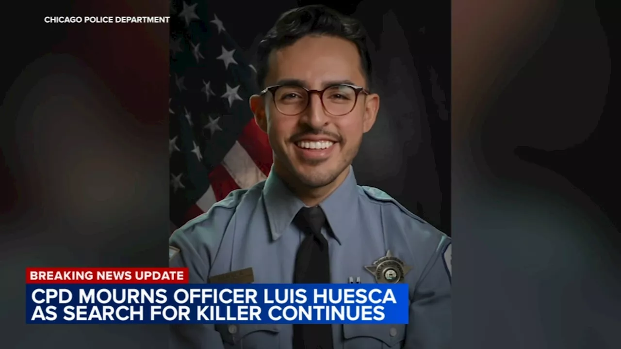 Chicago police mourning Officer Luis Huesca as search for Gage Park shooting suspect continues