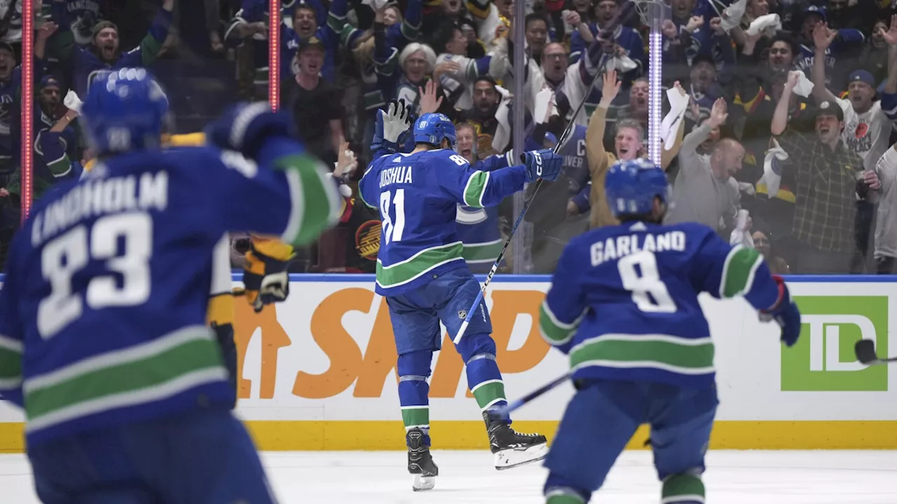 Dakota Joshua scores 2 goals to help lift Canucks past Predators 4-2 in Game 1 of playoff series