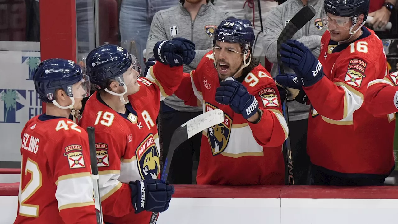 Panthers take Game 1 with two late goals, beat Lightning 3-2