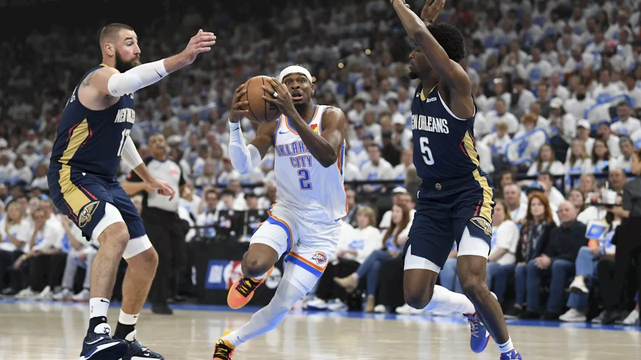 Shai Gilgeous-Alexander scores 28 points as top-seeded Thunder edge Pelicans 94-92 in Game 1