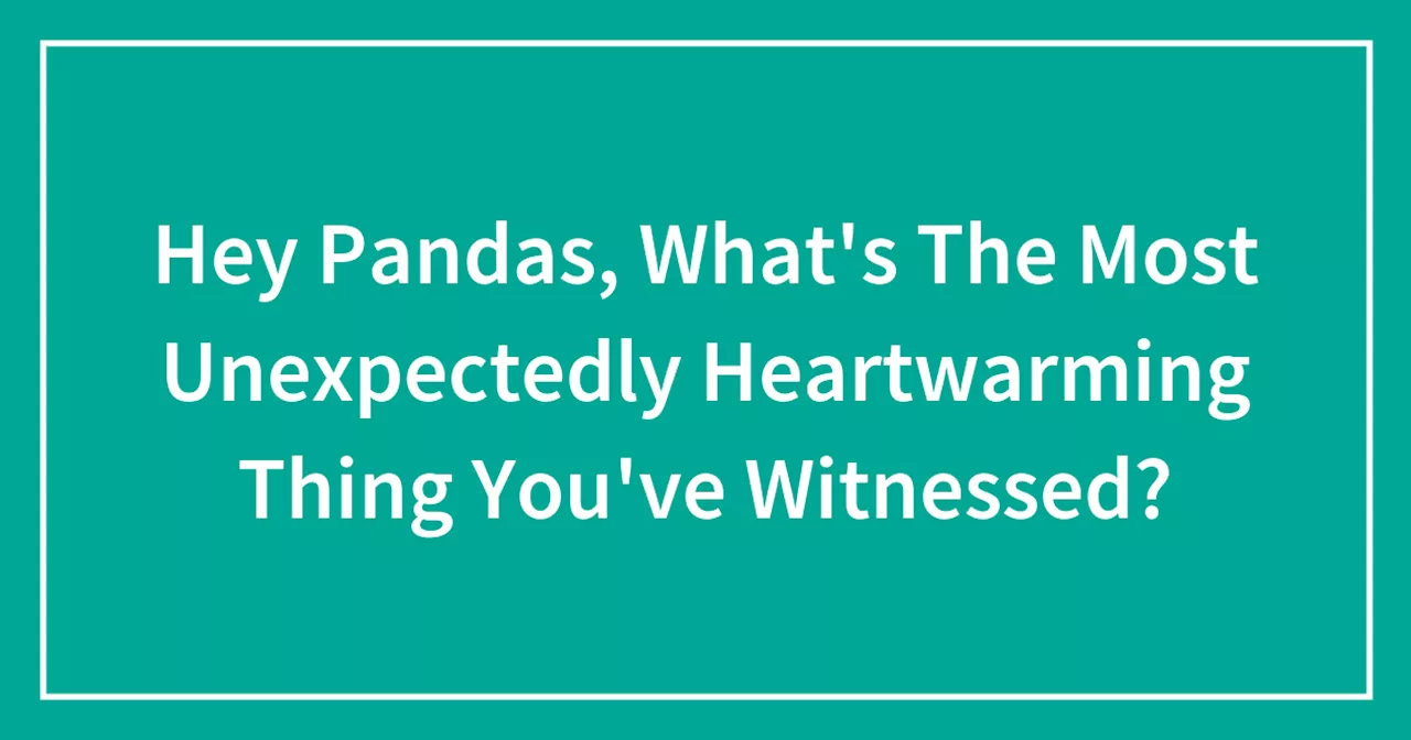 Hey Pandas, What's The Most Unexpectedly Heartwarming Thing You've Witnessed?