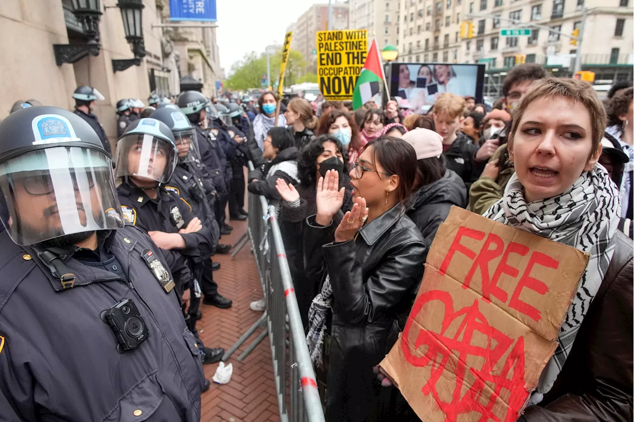 Pro-Palestine supporters at Columbia University confront Jewish students ‘to push them out of camp’