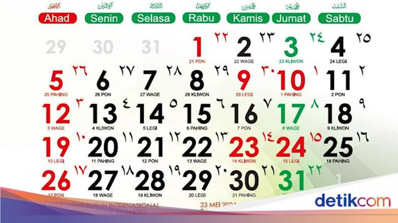 Tanggal Merah Mei 2024, Banyak Libur dan Ada Long Weekend!