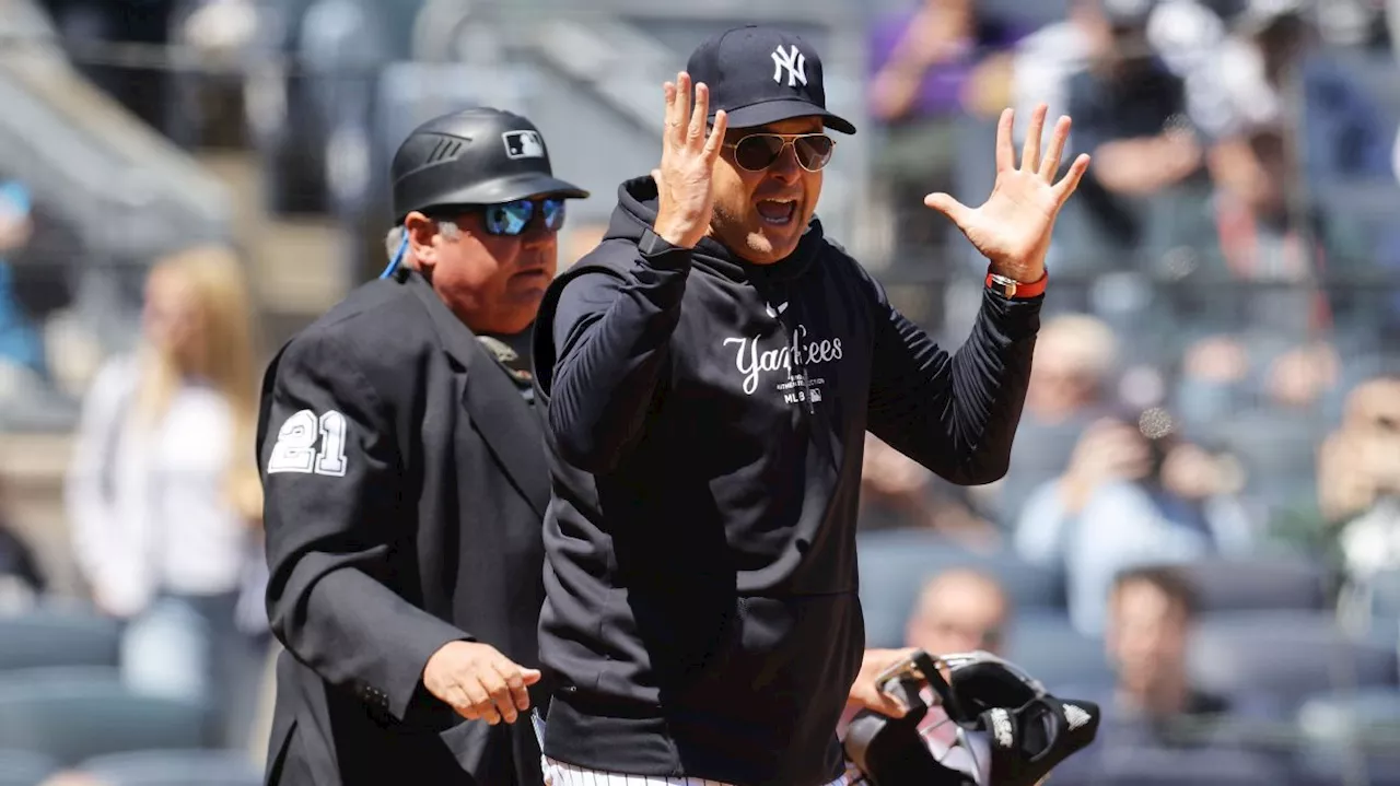 Yankees' Aaron Boone ejected five pitches into game vs. Athletics