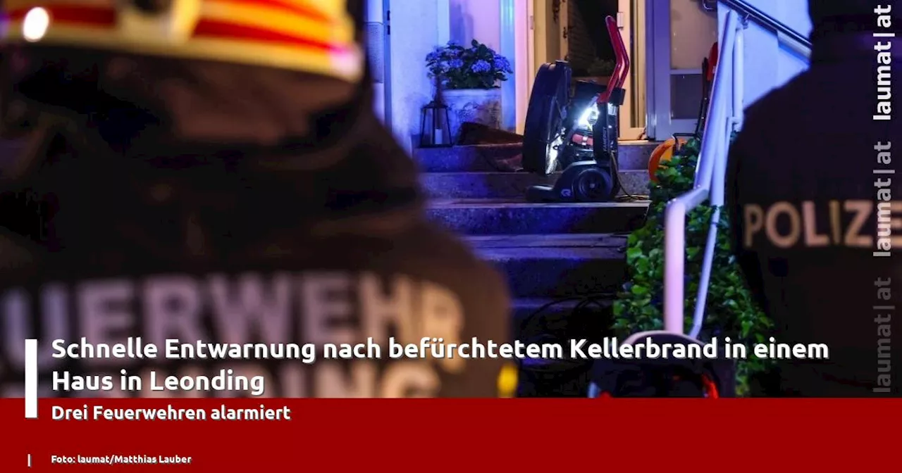 Schnelle Entwarnung nach befürchtetem Kellerbrand in einem Haus in Leonding