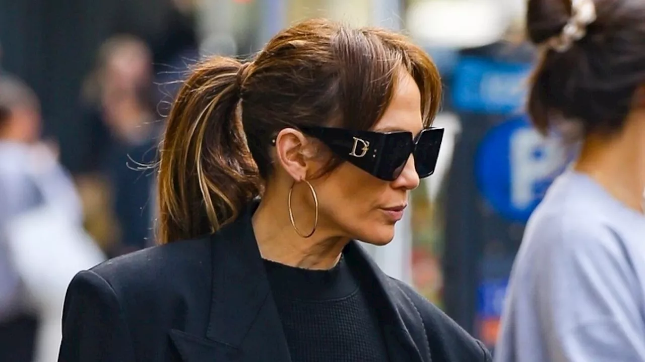 Jennifer Lopez Coordinates Her All-Navy Outfit With an Even More Navy Birkin Bag