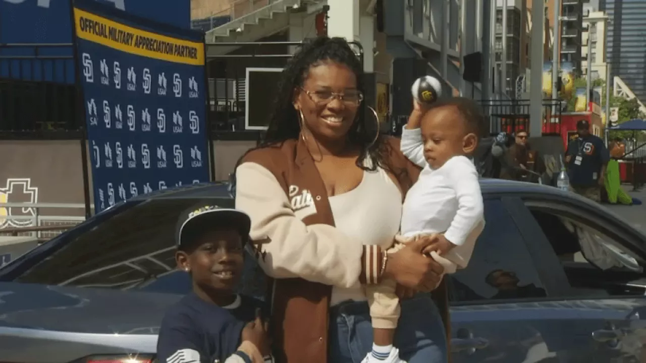 Military Appreciation Sunday at Petco Park: Navy sailor, single mother of 2 gifted car