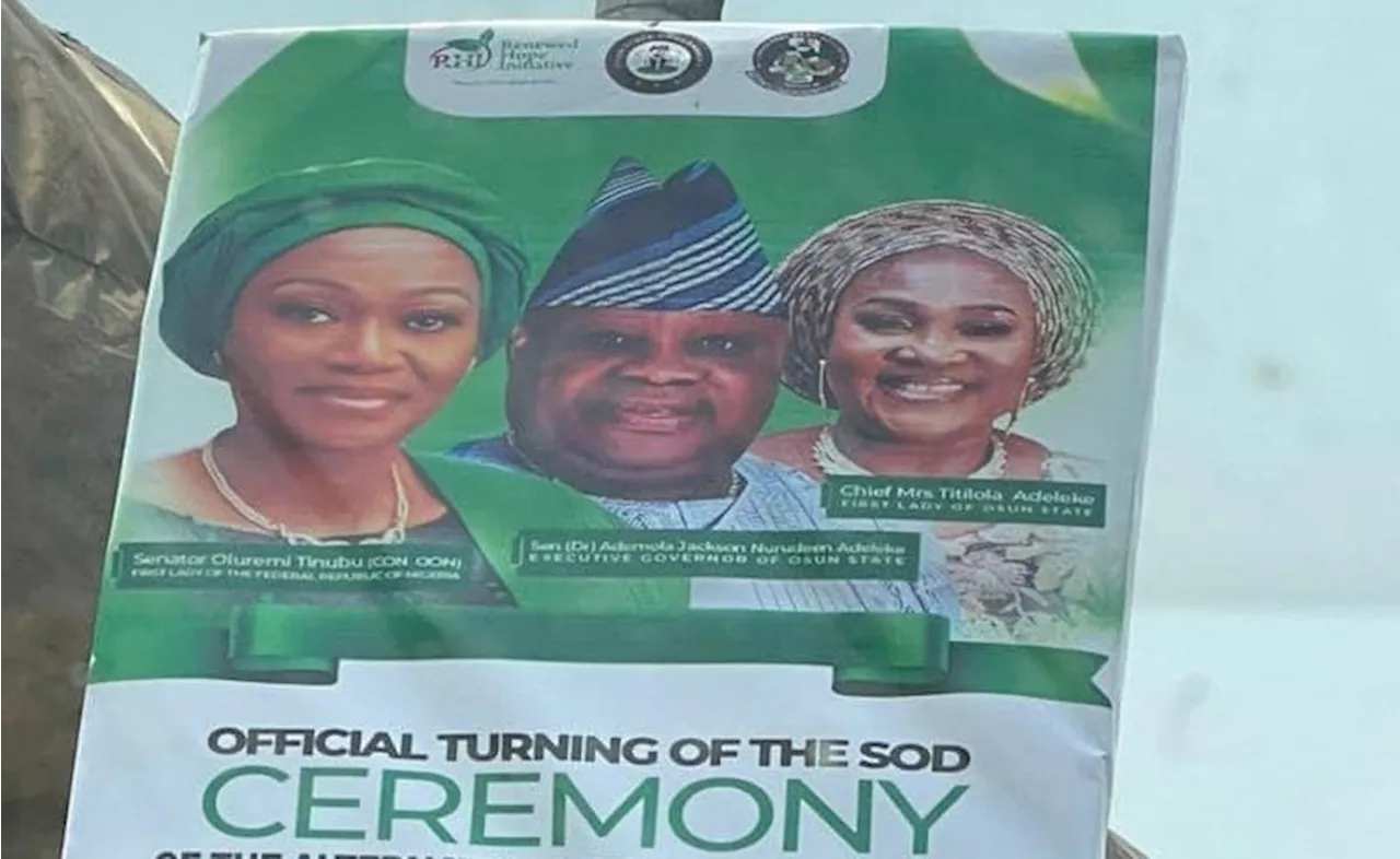 TRENDING: Confusion as Adeleke’s wives feature in separate fliers welcoming Remi Tinubu to Osun