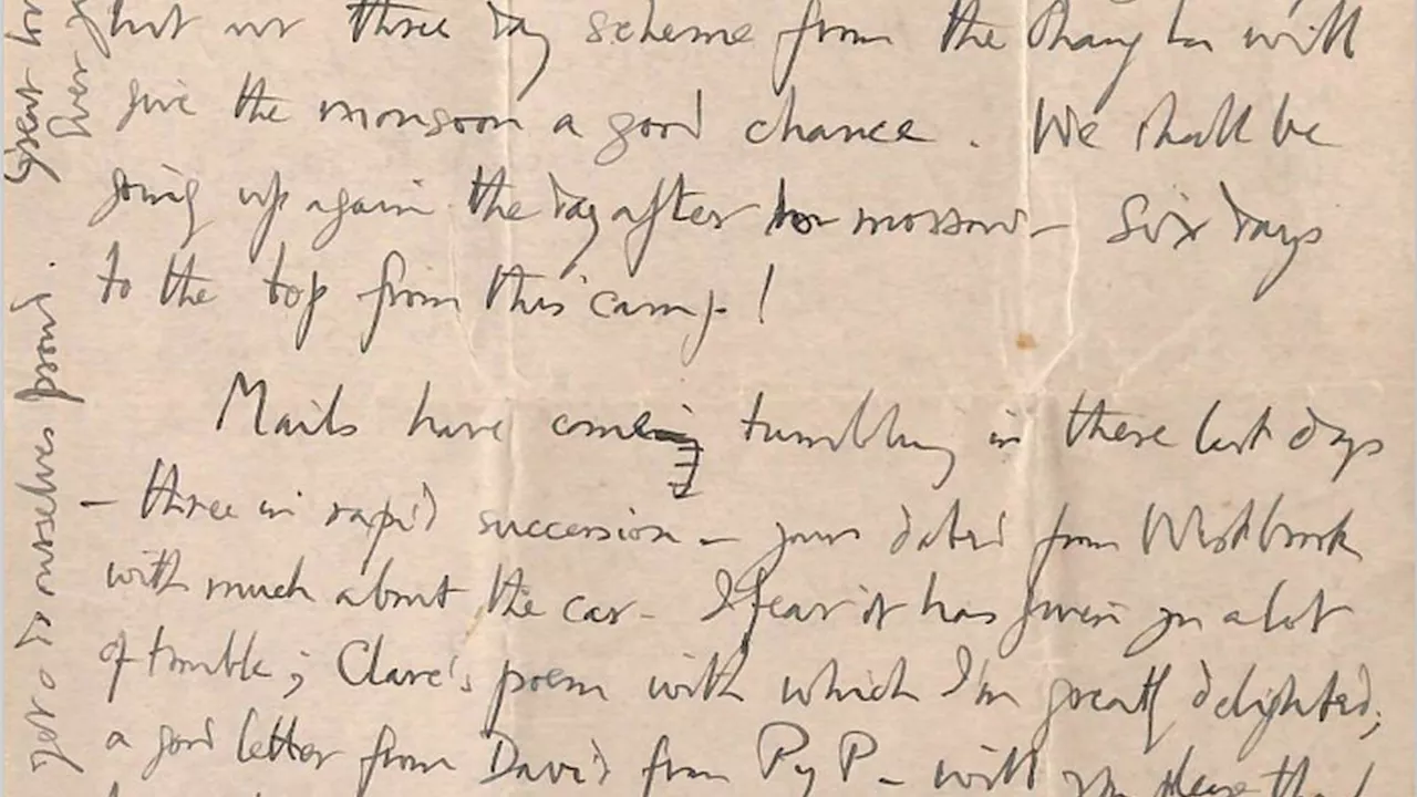 Everest climber George Mallory's letters published 100 years on from disappearance