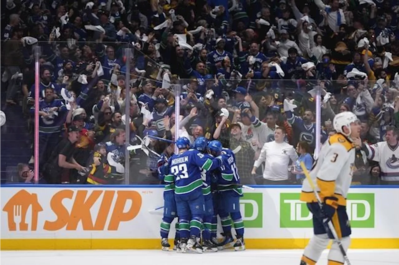 Vancouver Canucks claw out 4-2 comeback win over Nashville Predators in Game 1