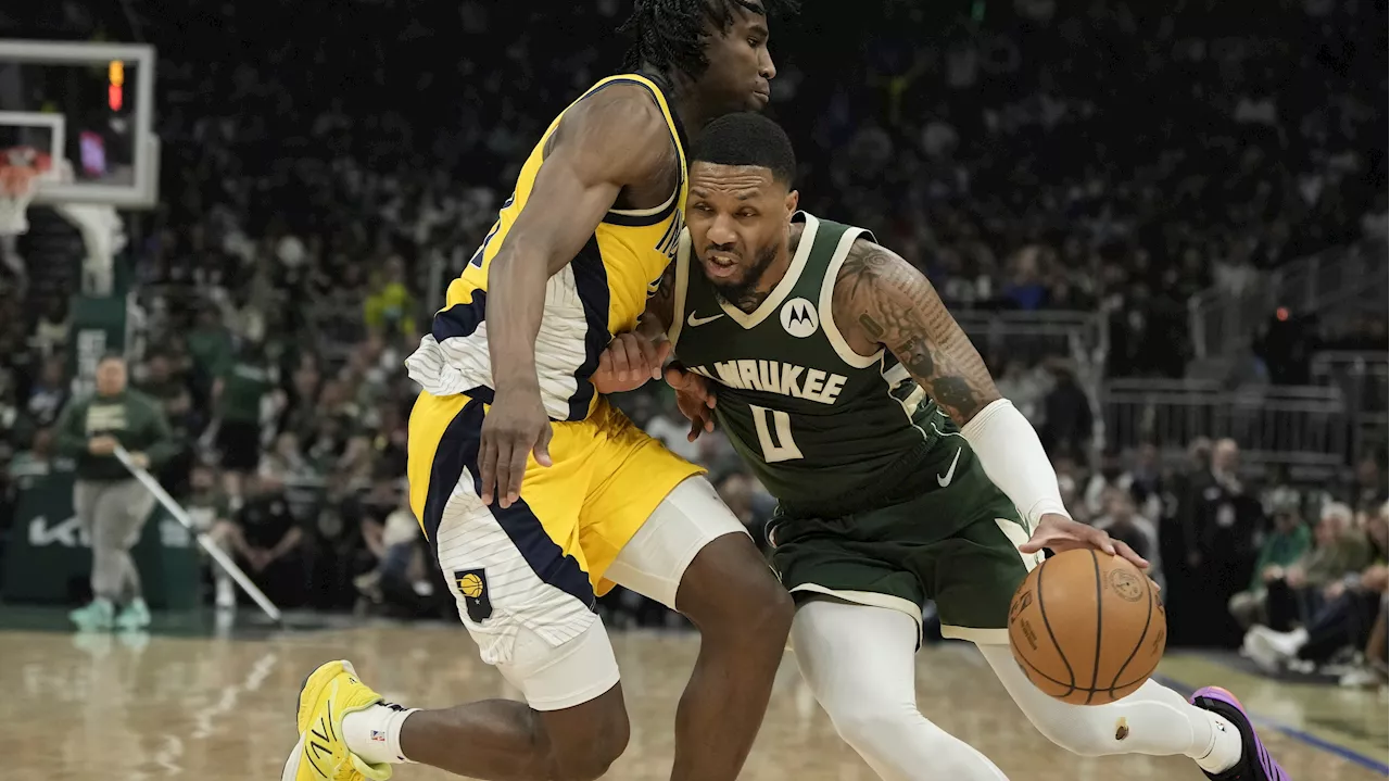 Lillard's 35-point first half helps Bucks beat Pacers in Game 1