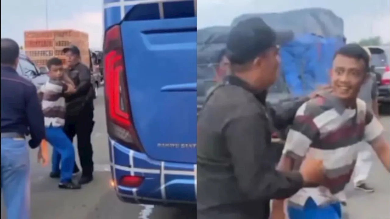 Viral! Sopir Bus MGI Cekcok dengan Pengemudi Mobil di Tol Bocimi: Bapak Gua Tentara