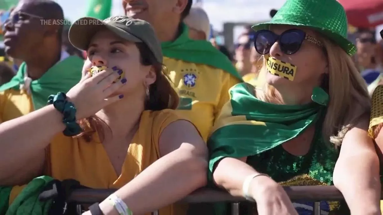 Bolsonaro supporters gather in Rio for freedom of speech demo