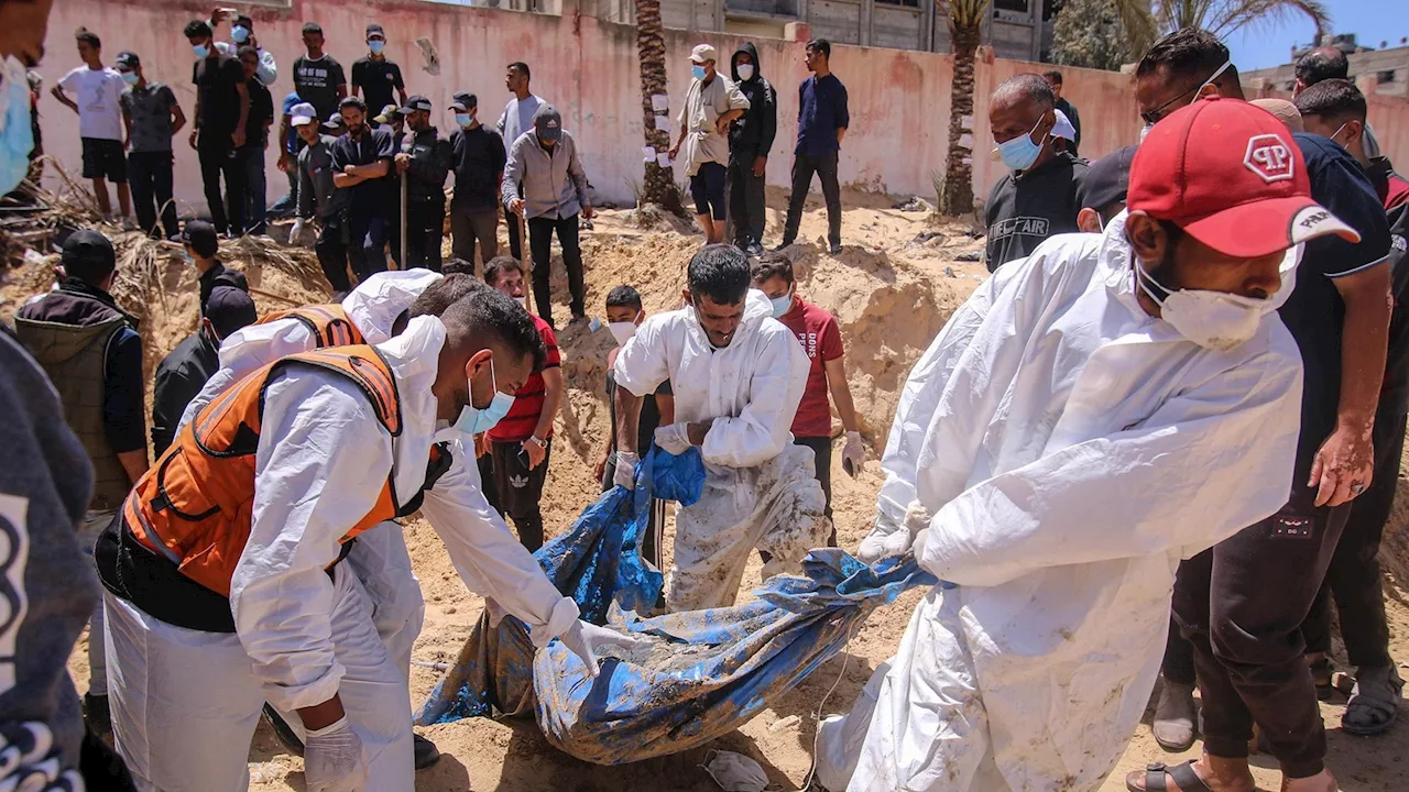 More than 300 bodies found in mass grave at Gaza hospital, says Gaza Civil Defense