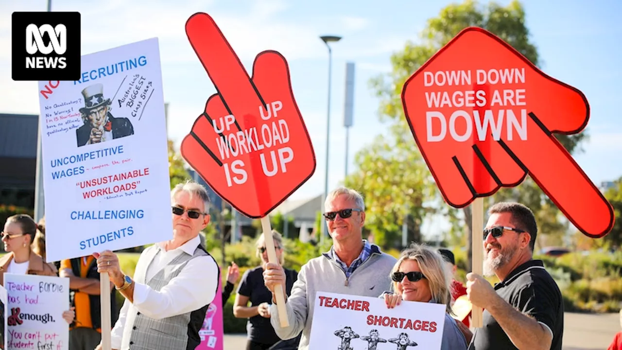 Thousands take part in first WA public school teachers strike in a decade