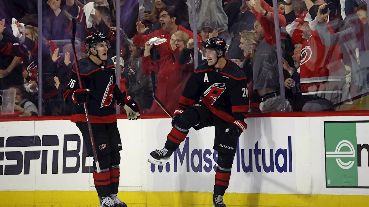 Hurricanes rely on veteran composure in the big rally for a 2-0 series lead on the Islanders