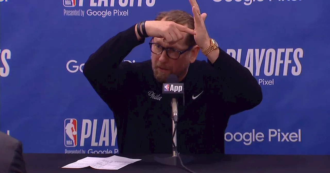 Nick Nurse rips officiating after Philadelphia 76ers' Game 2 loss to New York Knicks