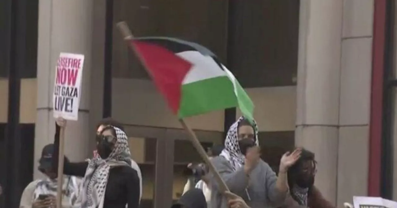 Pro-Palestinian protests erupt outside NYU's Stern School of Business