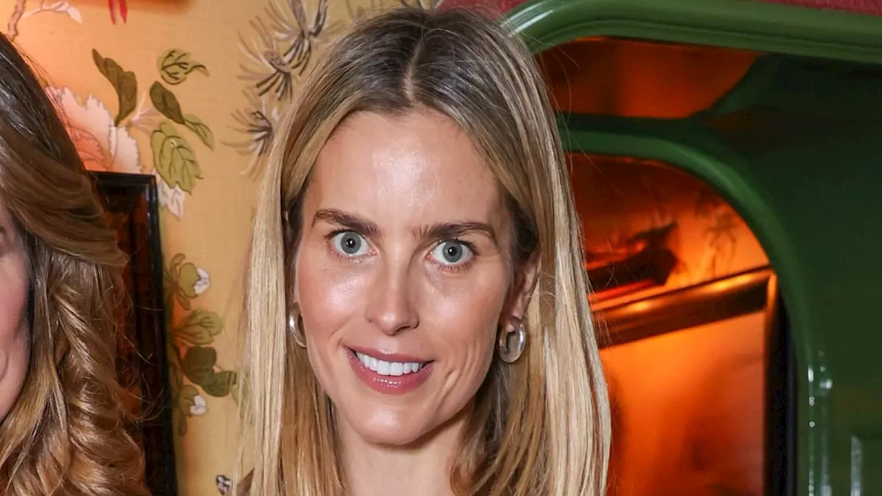 Frida Redknapp is the epitome of chic in grey waistcoat as she catches up with Jodie Kidd at...