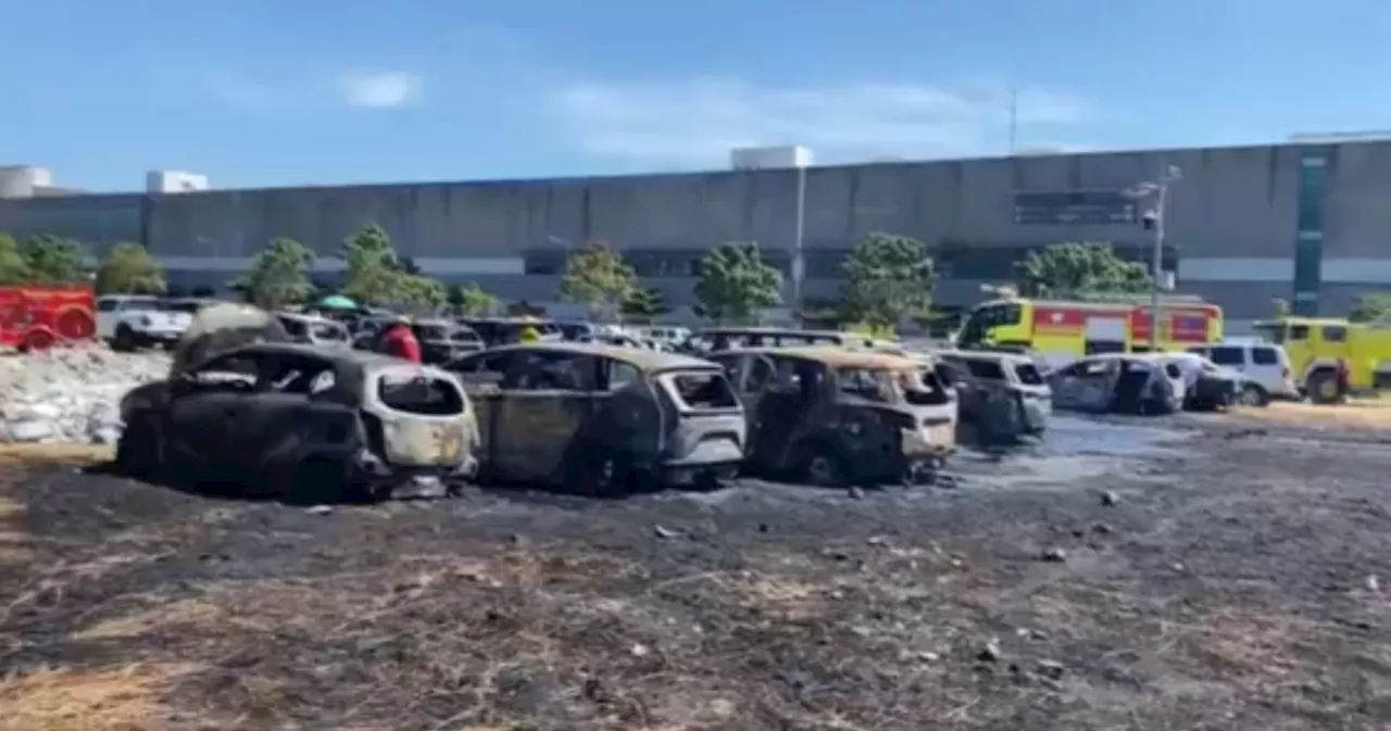 Grassfire due to extreme heat possibly caused NAIA parking lot blaze