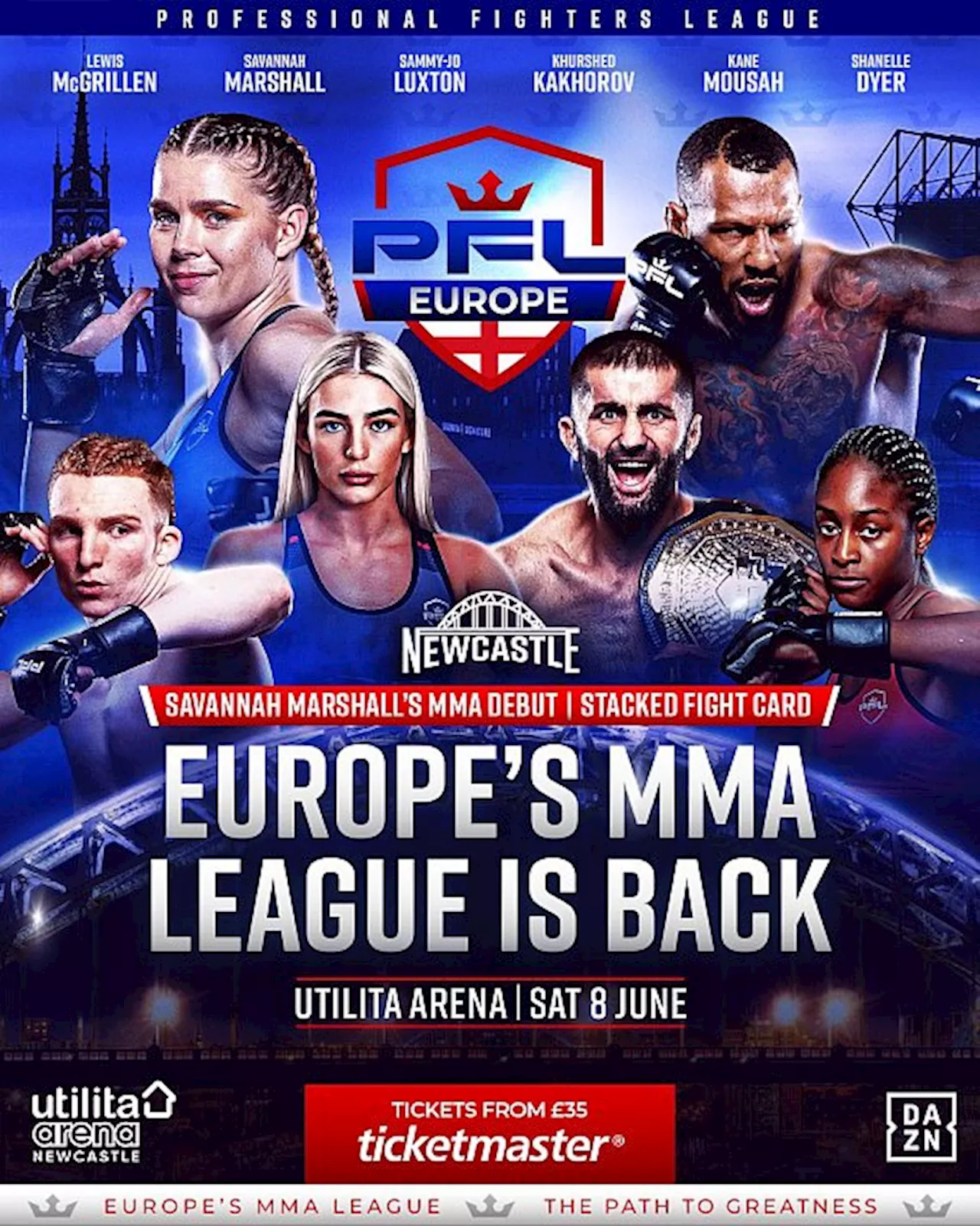 Full Card Announced for PFL Europe Newcastle on June 8