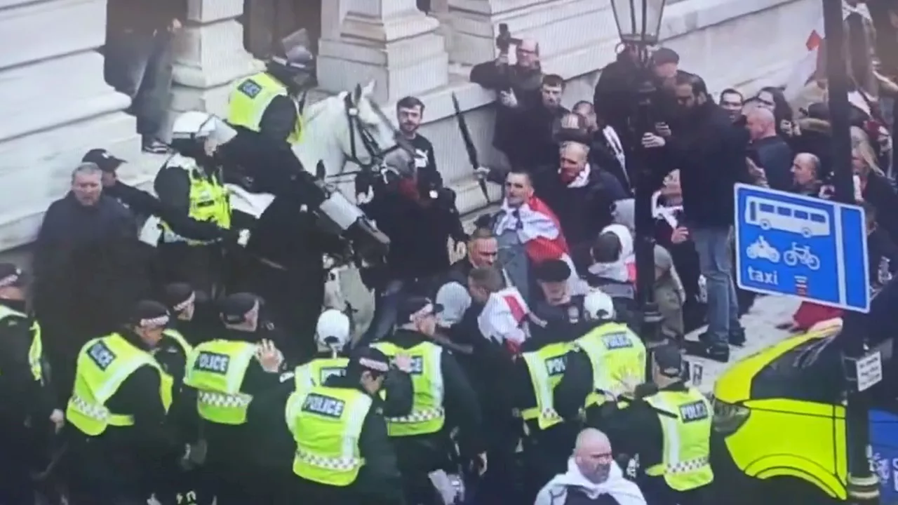 Six arrests after violence at St George's Day event in central London