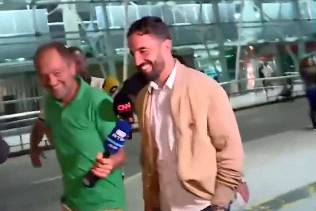 Rubin Amorim gives three-word response when quizzed on West Ham meeting following return to Portugal...