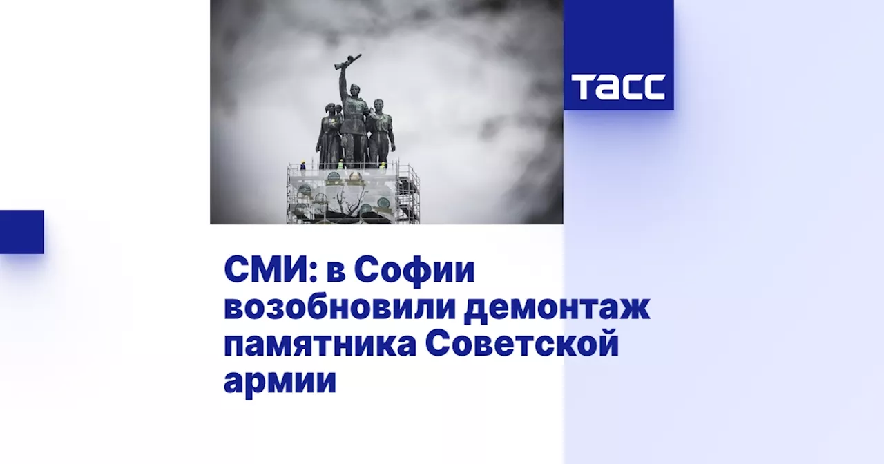 СМИ: в Софии возобновили демонтаж памятника Советской армии