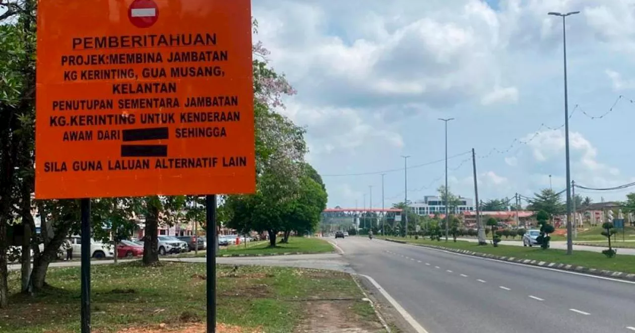 JKR: Jalan alternatif Kampung Kundur ke Bandar Lama Gua Musang ditutup