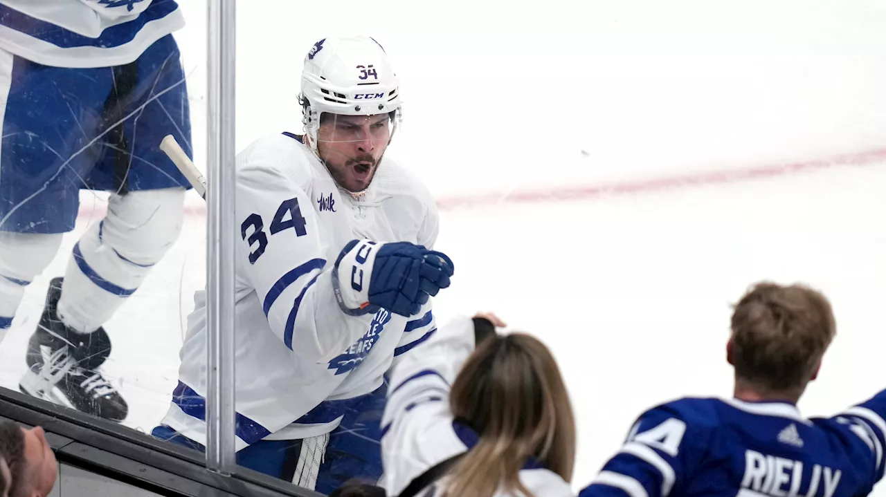 Matthews scores winner, Maple Leafs down Bruins to even series