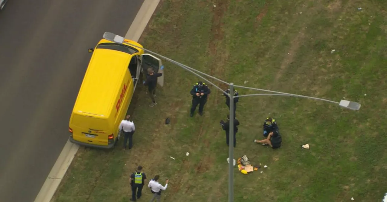 Man and woman arrested after alleged stolen delivery van pursuit in Melbourne