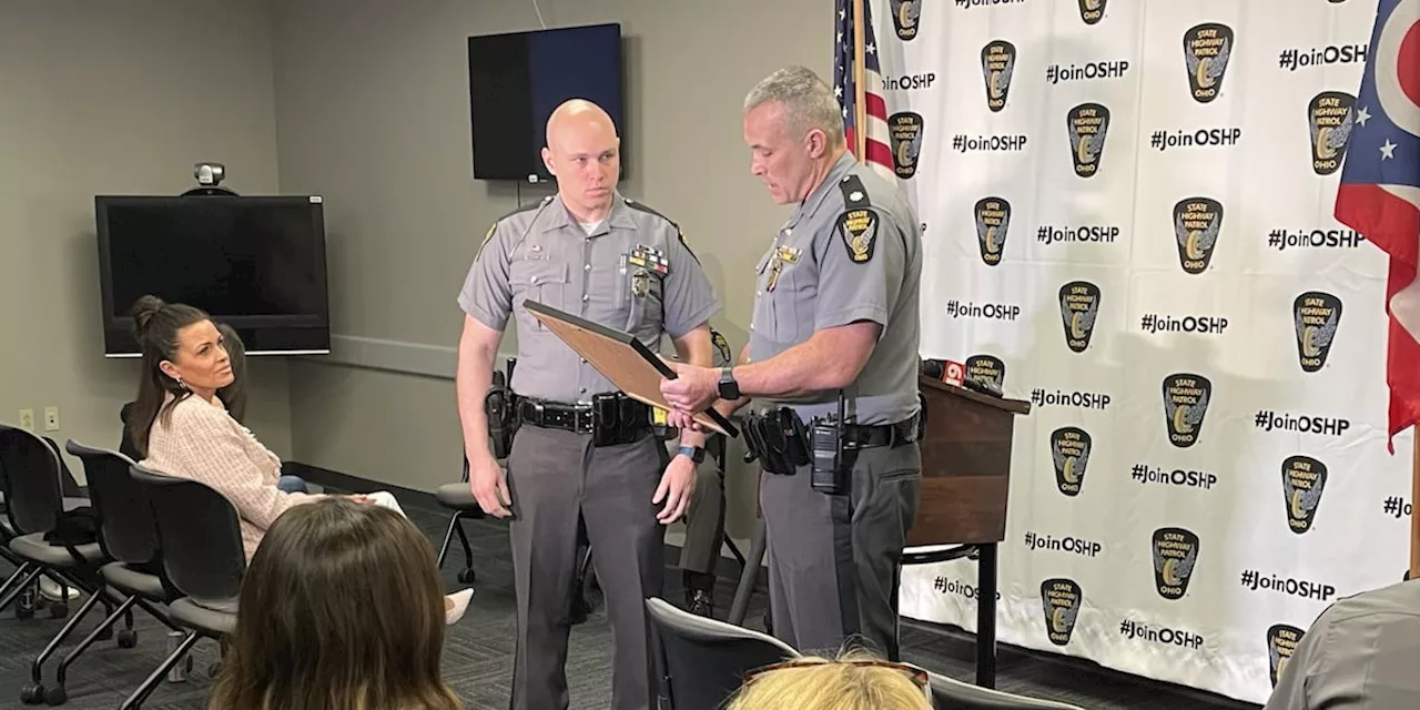 Ohio State Highway Patrol trooper honored for saving gunshot victim’s life