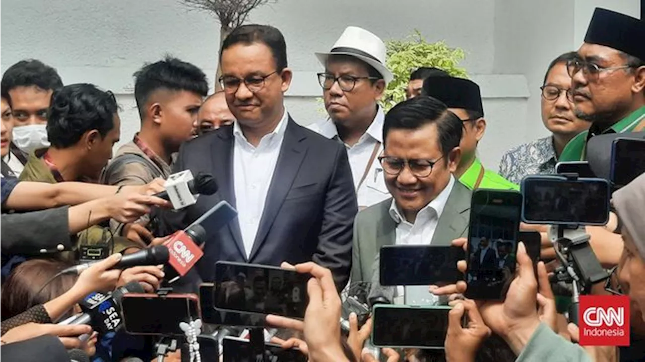 Hadir di KPU Penetapan Prabowo: Anies Pakai Jas Hitam, Cak Imin Hijau