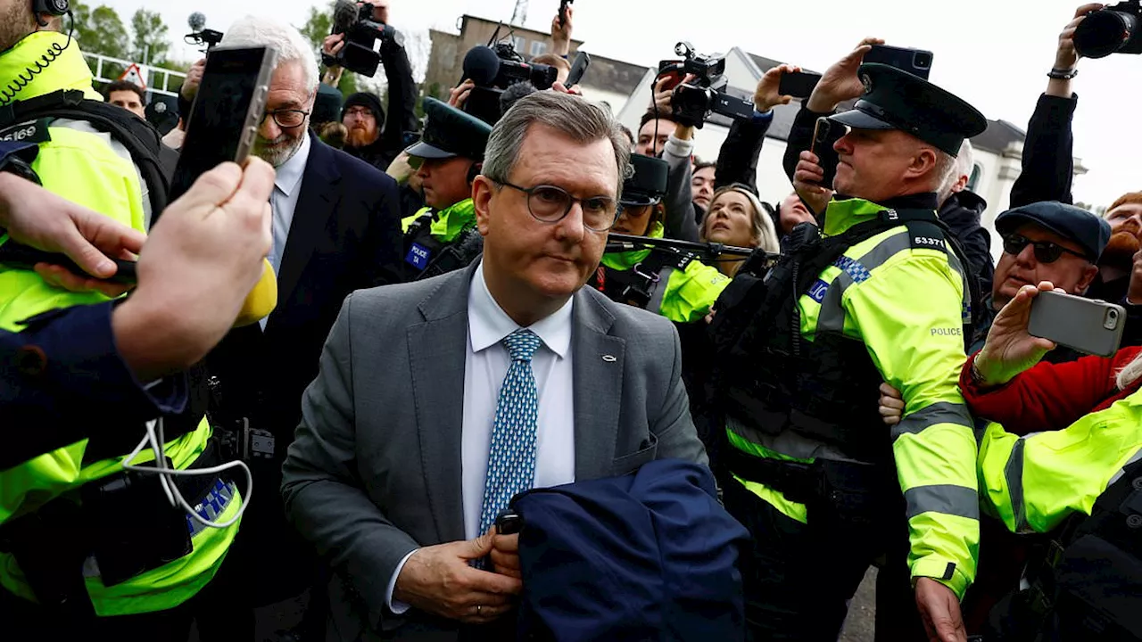 Ex-DUP leader Sir Jeffrey Donaldson appears in court for suspected rape alongside his wife Lady...