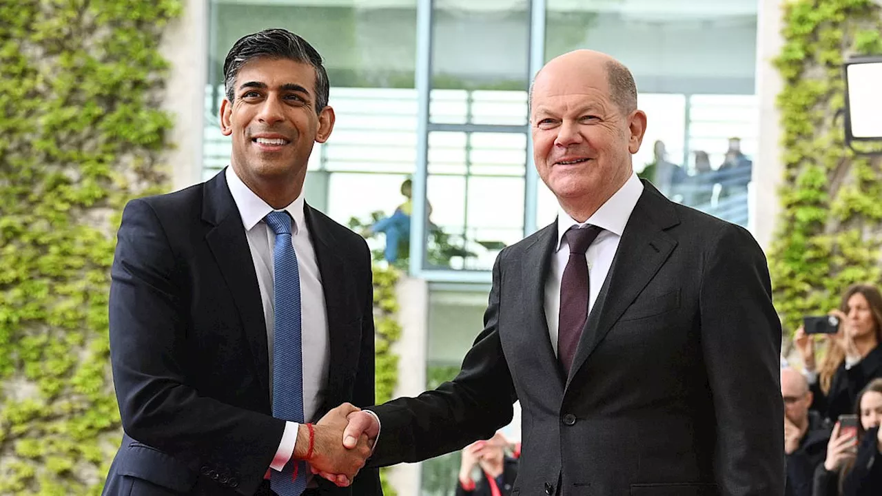 Rishi Sunak holds talks with German Chancellor Olaf Scholz as they pledge to support Ukraine for 'as...