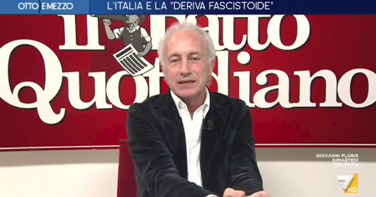 Scurati, Travaglio a La7: “Questa destra è la parodia della parodia berlusconiana che era una parodia…