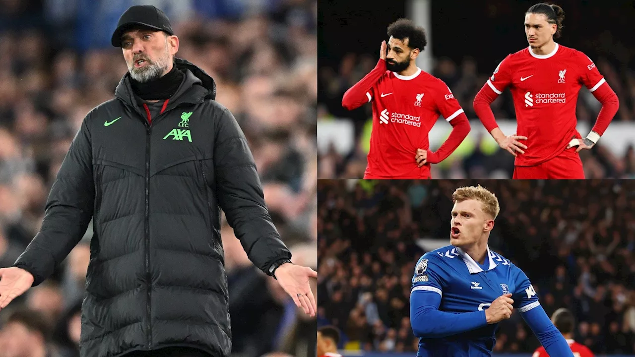 Liverpool player ratings vs Everton: All over for Jurgen Klopp! Darwin Nunez and Mohamed Salah awful again as rattled Reds suffer disastrous derby defeat to leave title dreams in ruins