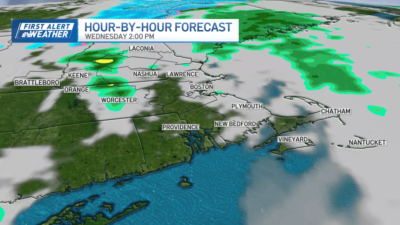 Rain, slight chance of isolated t-storms Wednesday afternoon followed by temperature drop