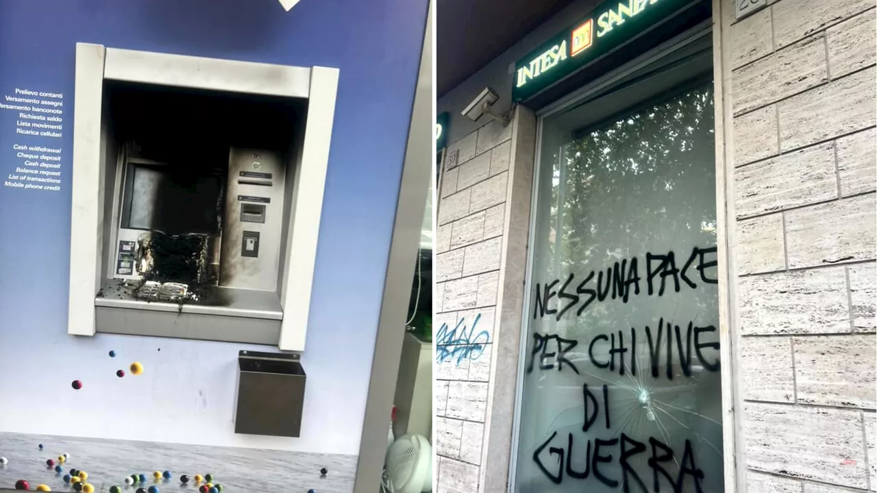 Gli anarchici hanno incendiato cassonetti e danneggiato bancomat e auto all'Appio Claudio