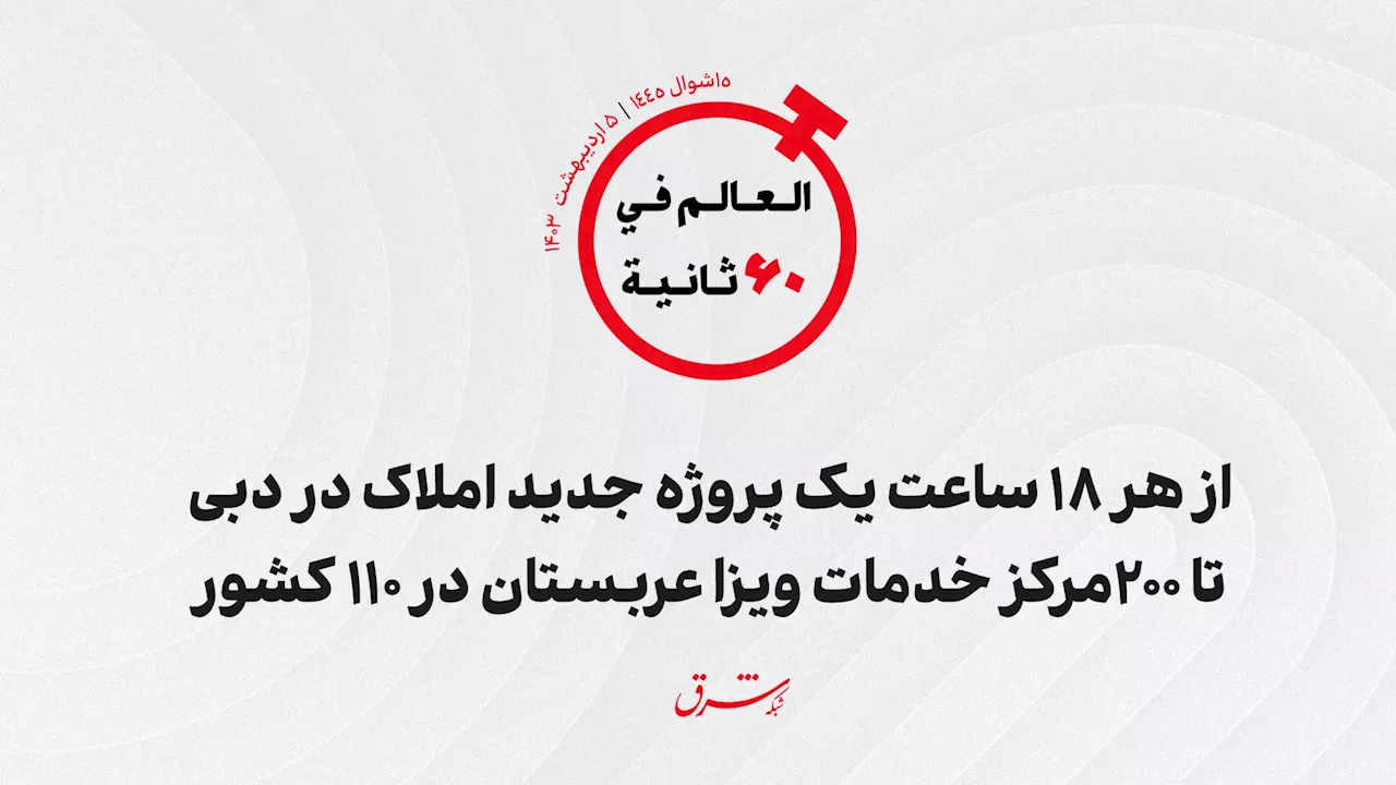 از هر ۱۸ ساعت یک پروژه جدید املاک در دبی تا ۲۰۰مرکز خدمات ویزا عربستان در ۱۱۰ کشور