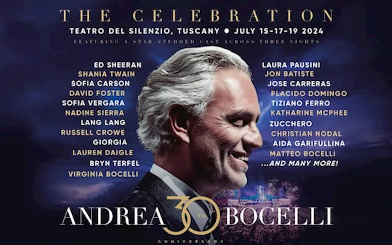 Andrea Bocelli 30: The Celebration, 3 giorni di concerti e star internazionali a Lajatico