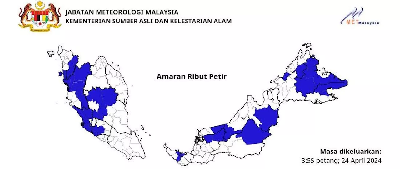 Thunderstorms expected in multiple areas in Peninsular Malaysia on Wednesday