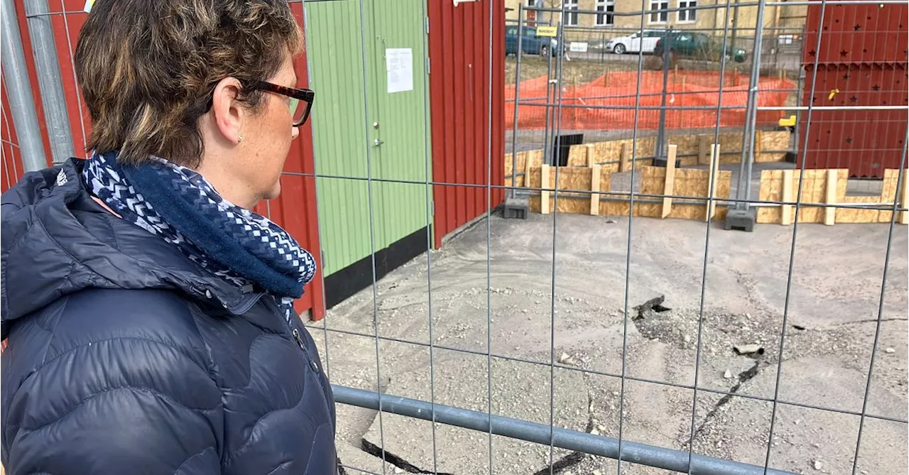 Asfalten sprängdes bland lekande förskolebarn i Falun – rektorn: ”Tur att ingen kom till skada”