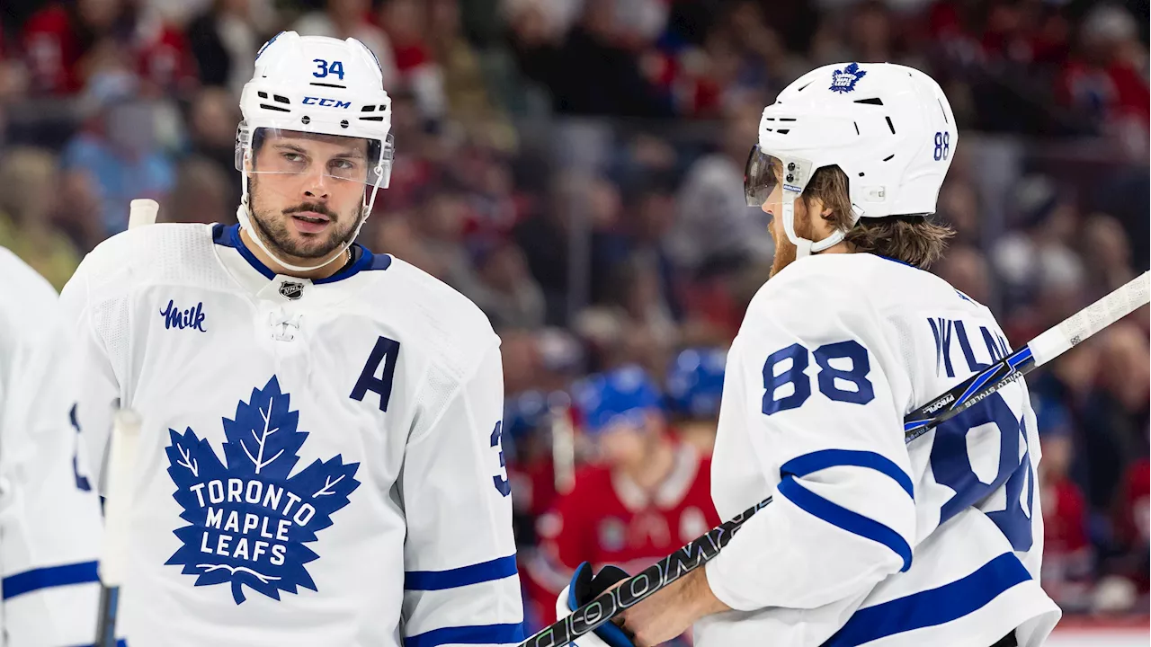 Nylander appears set to miss Game 3; Matthews will play after missing skate