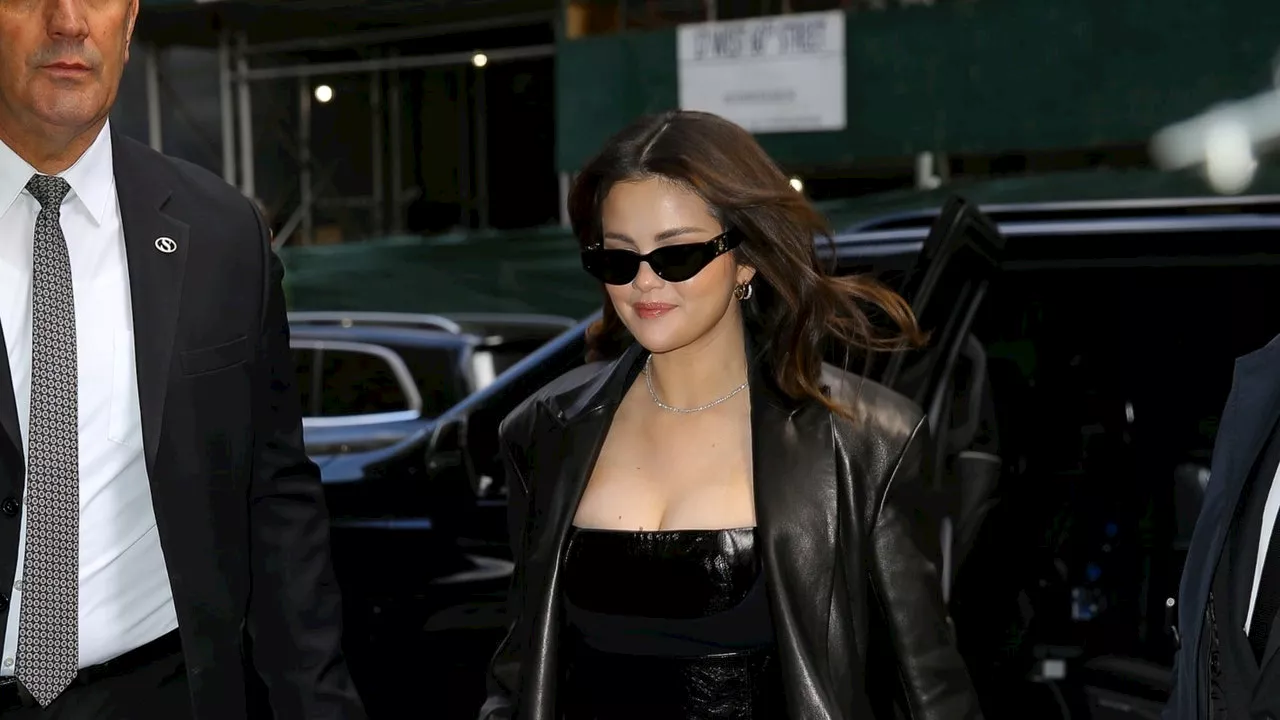 Selena Gomez Tries Power Leather