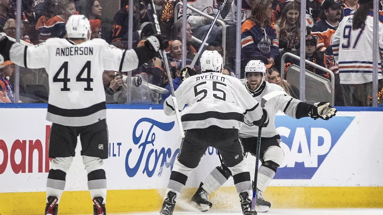 Anze Kopitar scores in overtime, Kings beat Oilers 5-4 in Game 2 to tie series