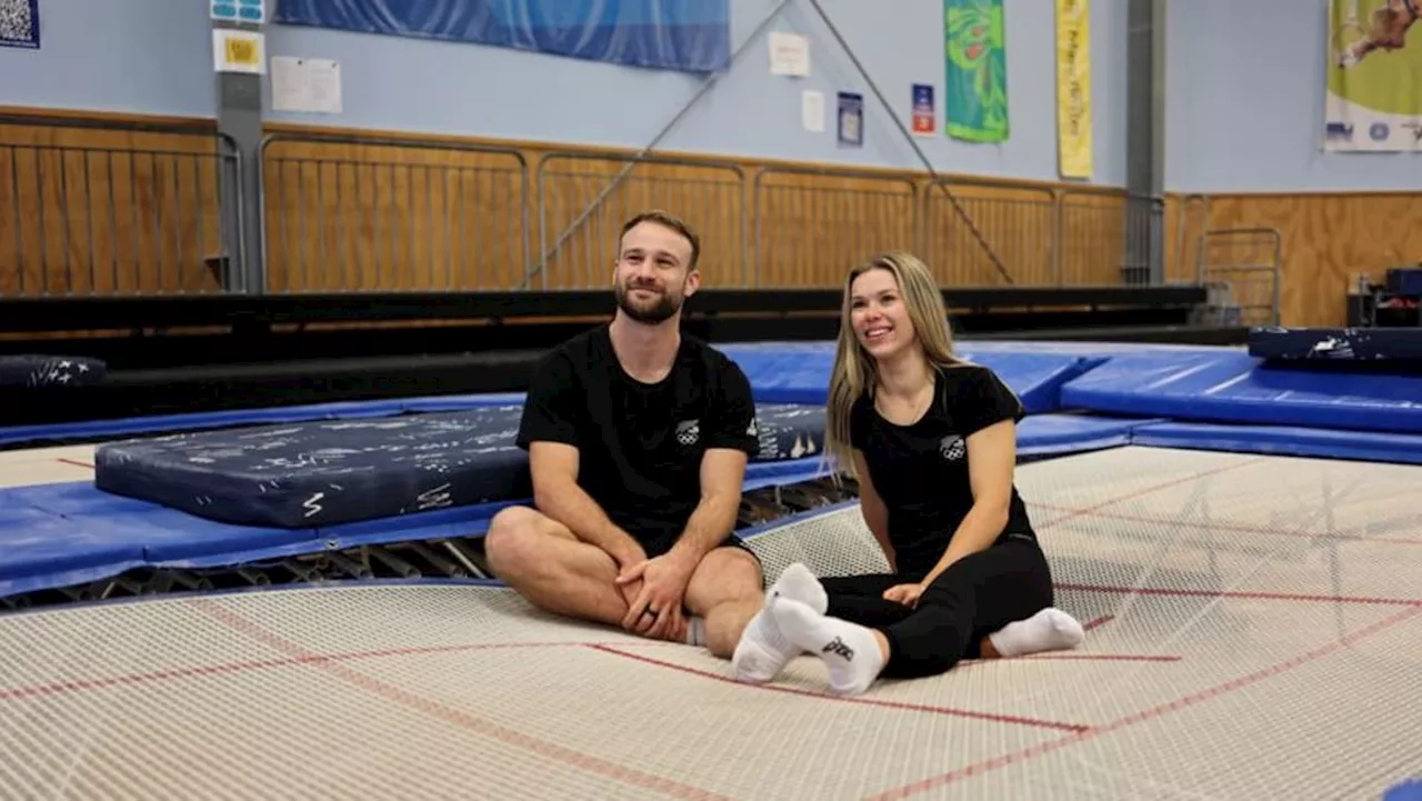 New Zealand trampoline couple fall head over heels before Paris