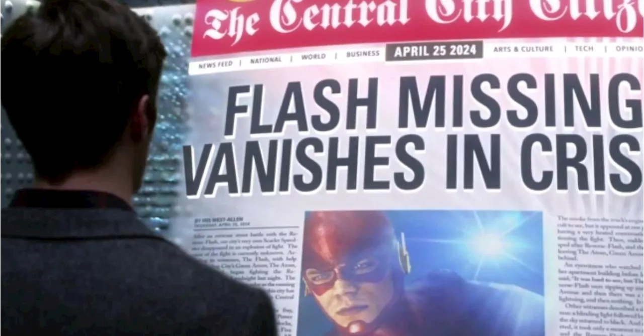 The Flash Star Grant Gustin Celebrates Vanishing in a Crisis