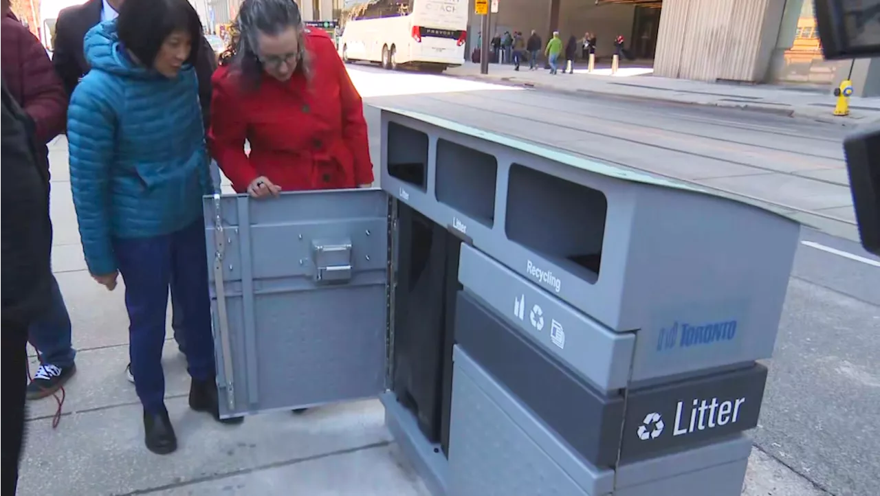 'I literally inherited a mess,' Chow says as city unveils new sidewalk litter bins
